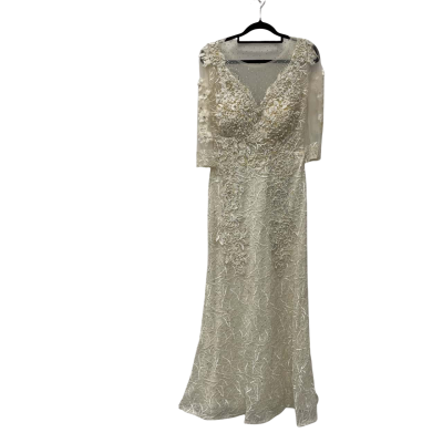 NL-TOLO  Pearls and Beads  Size 12 / S Bridal /Evening Dress Cream 