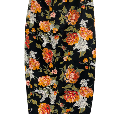 Atmos&Here Womens  Size 8 Midi Skirt / Pencil Skirt Black  / Floral / Multicoloured 