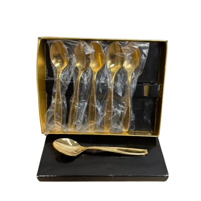 23 Karat Gold Plated Tea Spoon Set of 6 Japan 