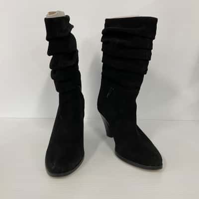 Diana Ferrari Black Suede Womens Boots - Size 7