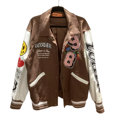  Loiter Mens Flaws n Sins Jacket Size M Brown / Cream 