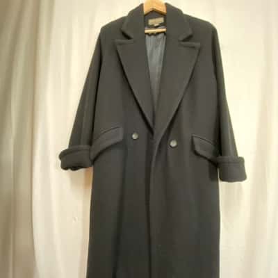 Vintage Perri Cutten Double Breasted Black Wool Coat Sz12