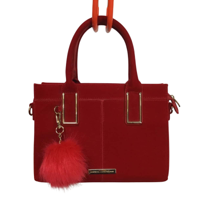 Colette Red Felt Feel Medium Tote Handbag