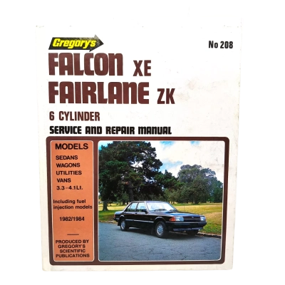 Gregory's No. 208 Ford Falcon XE & Fairlane ZK 6 Cylinder Service & Repair Manual In Good Used Condition