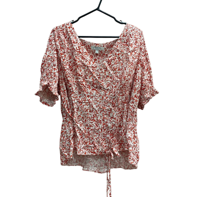 Forever New Curve Womens Size 20 Aisha Curve Printed Tie Waisted Blouse