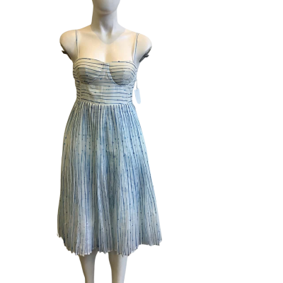 BNWT Lulus Women's Label Size S Sleeveless Midi Dress Blue & White Striped  