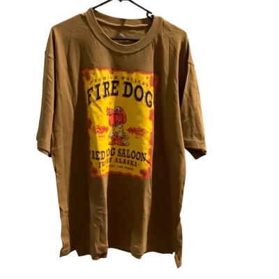 Legendary Mens  Size L Short Sleeve T-shirt Brown Fire Dog NWOT 