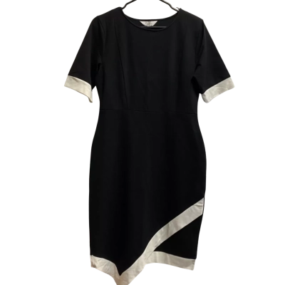Capture Womens  Size 10 Midi Dress Black  / White 