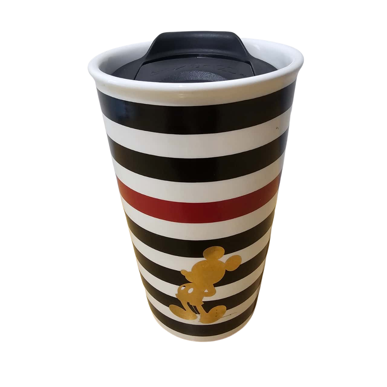 Disney Mickey Mouse Striped Travel Mug Tumbler W/Lid (s)