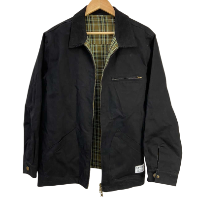 Oli - REVERSIBLE KELPIE JACKET - BLACK/OLIVE (100% Cotton) - Size M