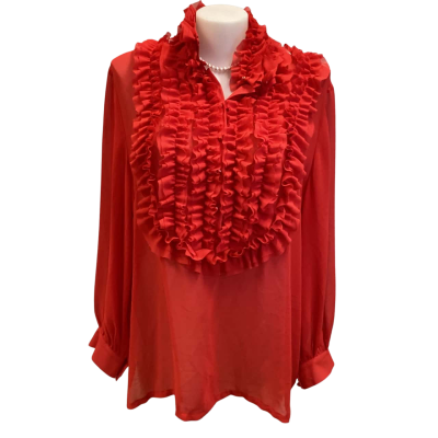  Sonia Stradiotto Couture - Frilly Shirt Red Size 18 