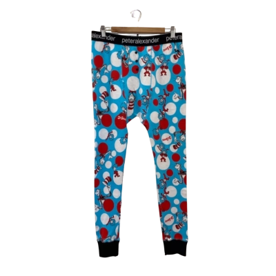 Peter Alexander Mens  Size L Blue Pyjama Pants Dr Seuss Cat in the Hat