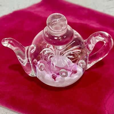 Ken Jasper Sydney Pink Detail Blown Glass Teapot 