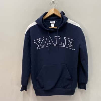 YALE University Womens  Size S Fleeced Hoodie Blue / White 