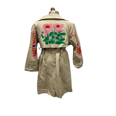 Gorman Womens  Size 18 Trench Coat Beige / Floral 