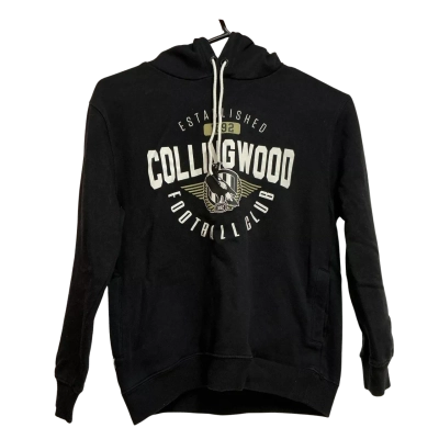 AFL Collingwood Kids  Size 10 Hoodie Black  / White 