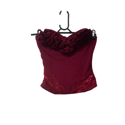 Outcast Evelane Womens  Size M Floral Top Maroon 