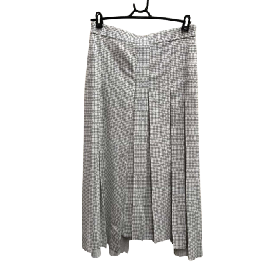 COS Size 38/AU 10 Tiered Pleated Skirt In White 