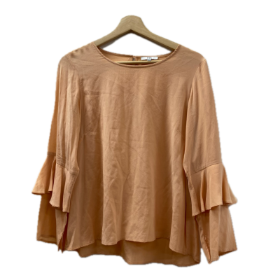 Pol Womens Top Size 10 Peach Rayon Cotton blend