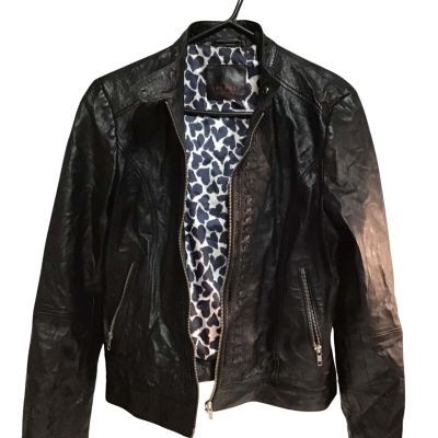  Womens  Oakwood  Black Size 8 Leather Jacket  