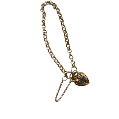 Blue Topaz/Sterling Silver Filigree Heart Lock Bracelet 