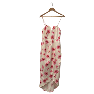 Luvalot Womens  Size 10 Cocktail Dress Cream / Floral 