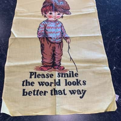 Retro 1970's Fran Mar Moppets Tea Towel - New & Unwashed