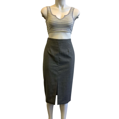 BNWT Rhodes & Beckett Women's Size 6 Wool Black and White Cross Hatch Skirt 