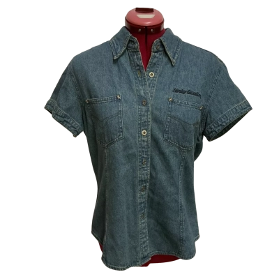 Harley Davidson Womens  Size S Denim Jacket Blue 
