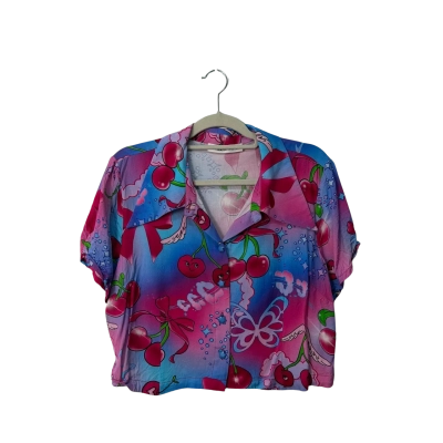 Black Friday Short Sleeve Graphic Print crop Shirt Size 16 