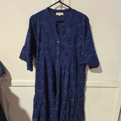 Adrift Womens  Size XL Midi Dress Blue 