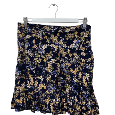 Dotti Womens Size 10 Blue & Cream Floral Skirt