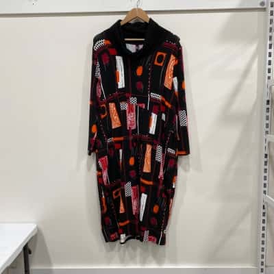 Taking Shape Womens  Size 18 Midi Dress Black  / Multicoloured 