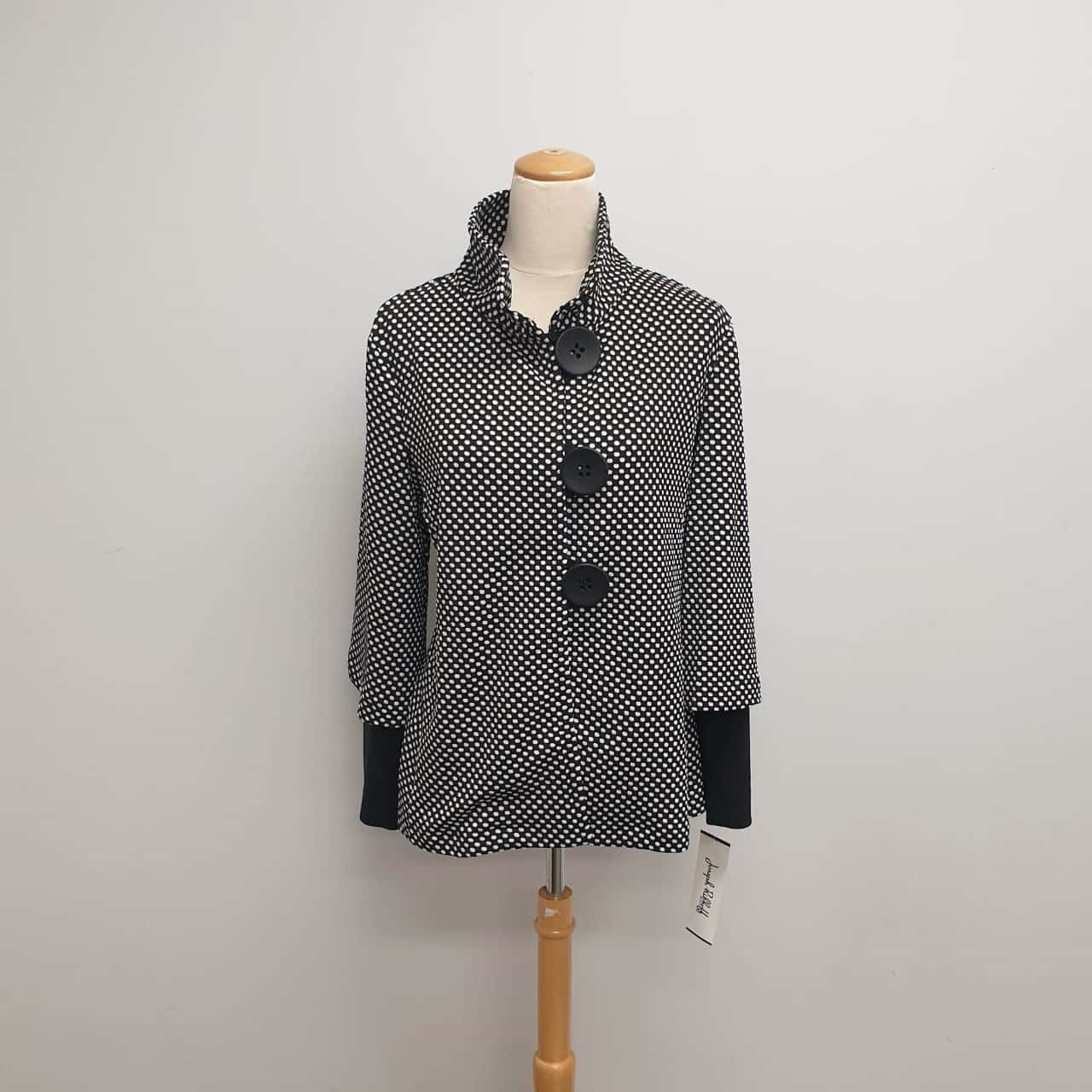 Joseph Ribkoff T Black and Cream Checked Jacket 224160 295 main image 1