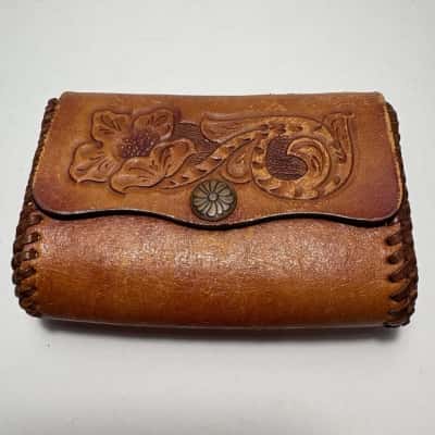 Vtg. Boho Tooled Leather Purse