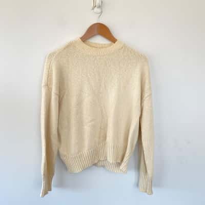 Ghanda White Knit Jumper Size M 