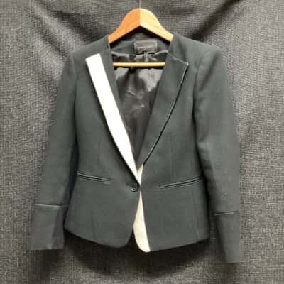 BCBG Maxazria Womens Size S Blazer Black + White 