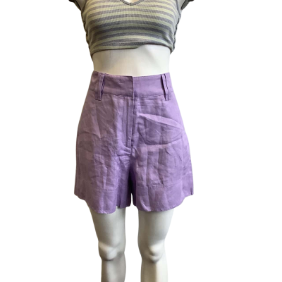 BNWT Country Road Women's Size 12 Linen Wide Leg Shorts Lilac 