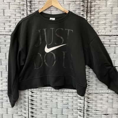 Nike Womens  Size M Cropped Jumper Black  