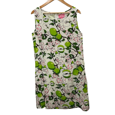  That Bird Label Apple Blossom Sparrow Boat Neck Shift Dress Size 14