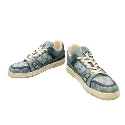  Mens Designer Denim sneakers Blue / Navy Blue / White 