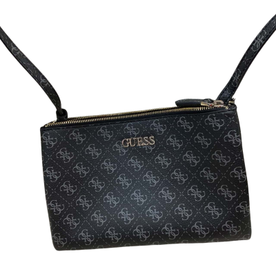 Guess Womens Maci Mini Cross Body Bag Black  / Grey 