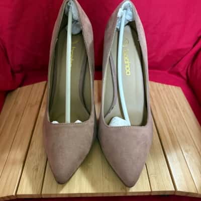 Boohoo Charlotte Skin Tone Stiletto Courts Mocha Women’s  Size 6 