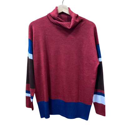 Nikel And Sole Red/Striped Merino Wool Jumper Size S