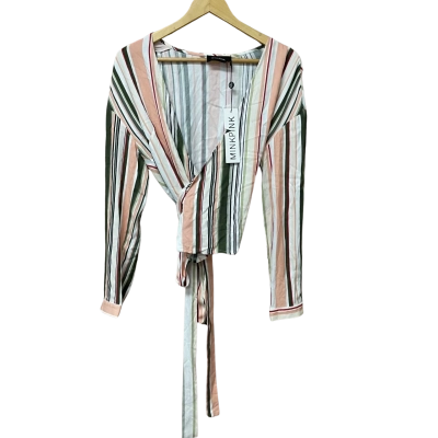 BNWT Minkpink Womens Size M Black / Red / Khaki / Pink / White Wrap Top