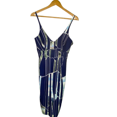 Jolie & Deen Womens  Size M Shoestring Strap Dress Blue / Floral / Striped / White 