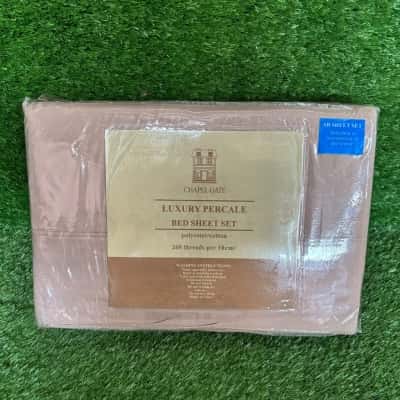 Chapel Gate Luxury Percale Coffee Single Bed Sheet Set (New)
