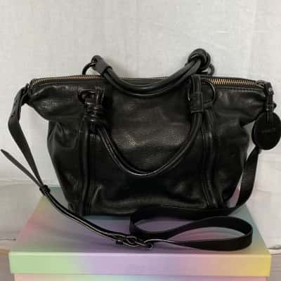 Mimco Womens Black Leather Handbag 
