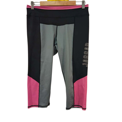 Jaggad Size XXL 3/4 Leggings Black/ Grey/ Pink  