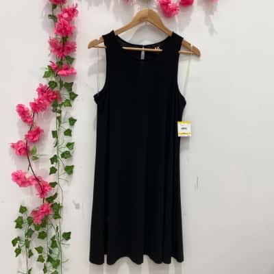 AK Anne Klein Womens Sleeveless Midi Dress Size M Black  
